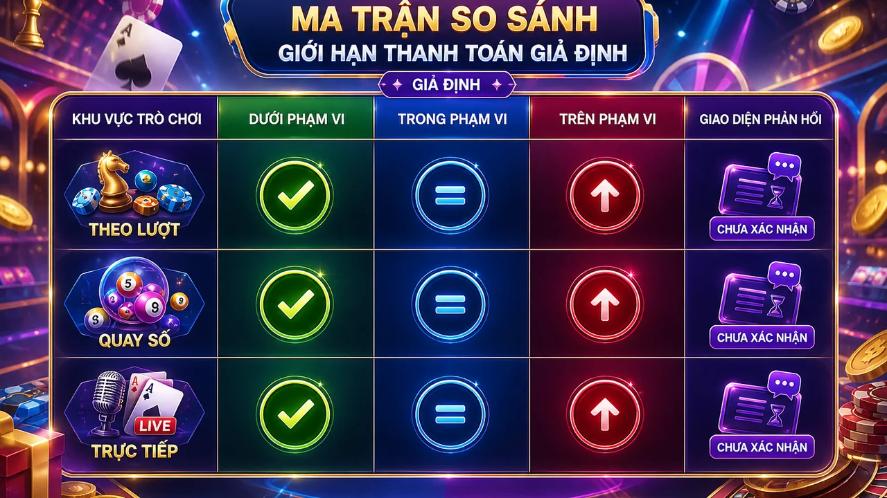 So sánh giới hạn thanh toán giữa các kiểu chơi king33 qua ma trận kiểm tra